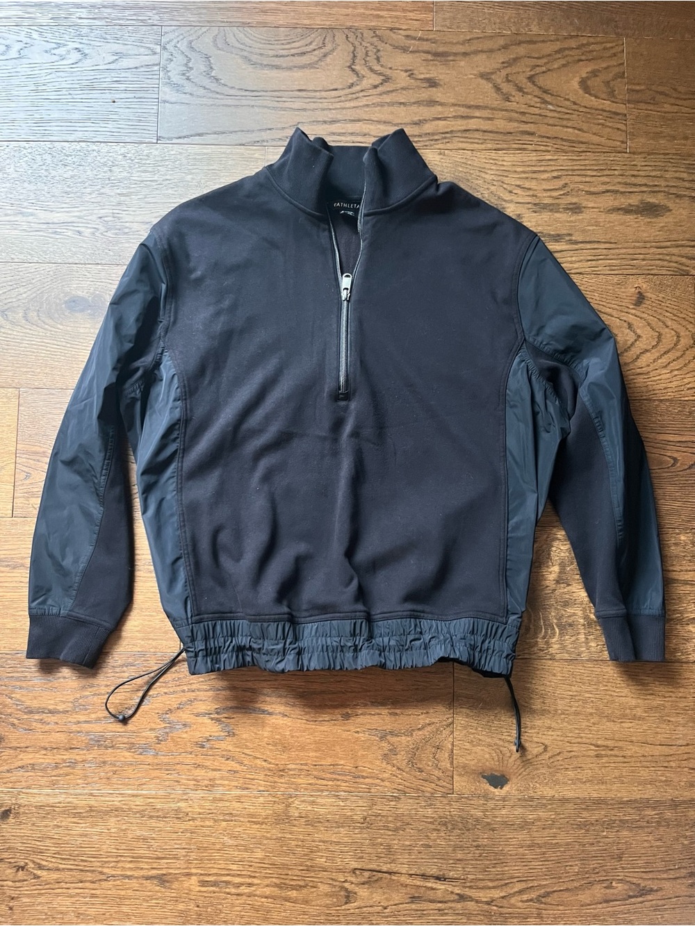 Athleta Women’s Triumph Black Fleece Pullover Jacket Half Zip M Running